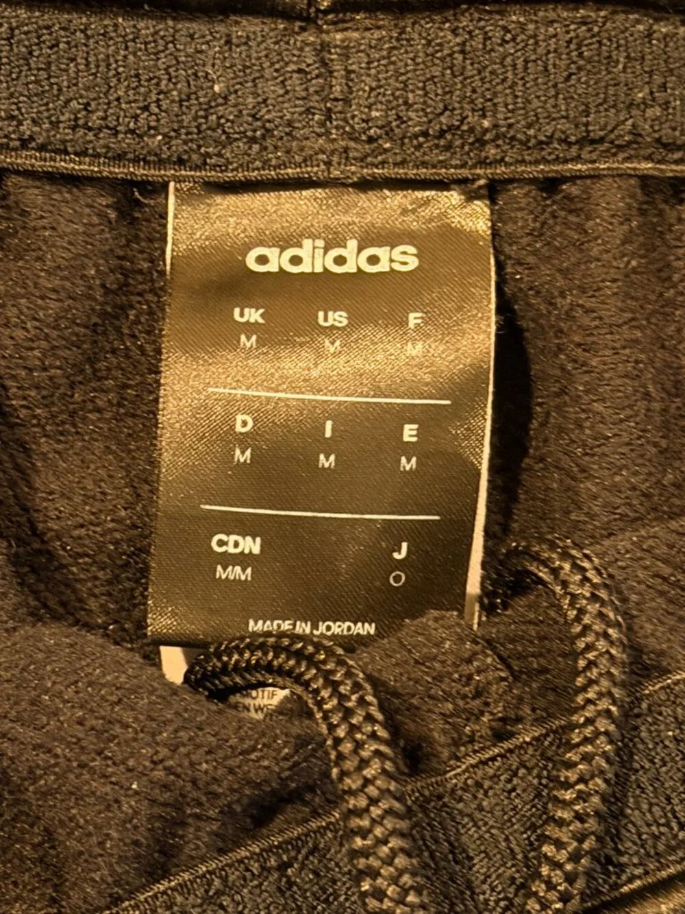 Adidas Black 3-Stripes Fleece Jogger Sweatpants Medium